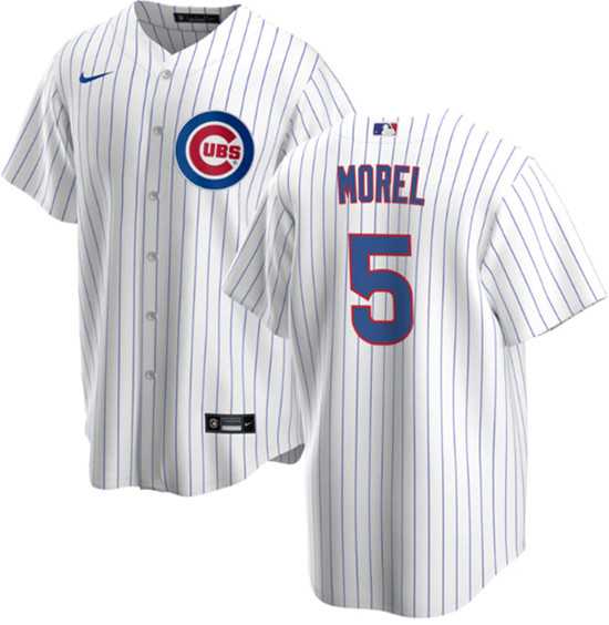 Men's Chicago Cubs #5 Christopher Morel Chicago White Cool Base Stitched Baseball Jersey Dzhi